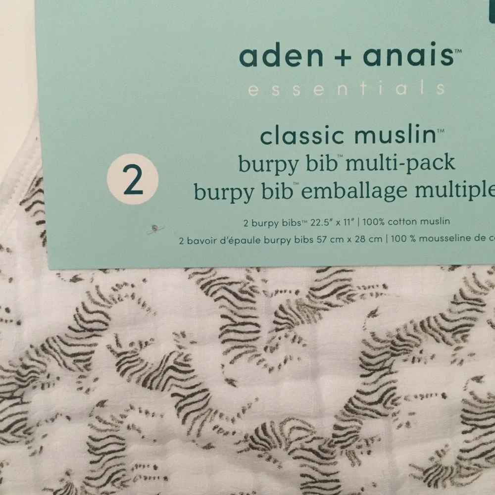 Aden + Anais 2 pack Burpy Bib Classic Muslin Cotton Breathable NEW